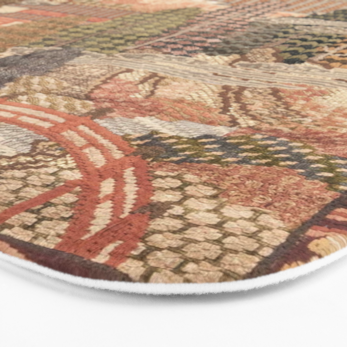 Antique 1920's Chinese Art Deco Abstract Landscape Tapestry Bath Mat Gallery Image 3
