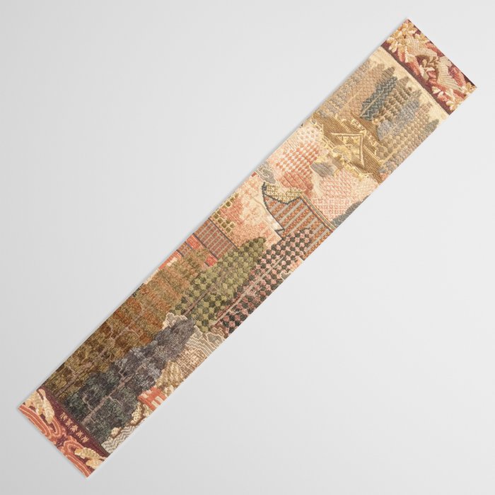 Antique 1920's Chinese Art Deco Abstract Landscape Tapestry Table Runner Gallery Image 3