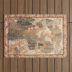 Antique 1920's Chinese Art Deco Abstract Landscape Tapestry Outdoor Rug Gallery Image 1
