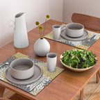 Modern Elegant Chic Floral Pattern, Soft Yellow, Gray, White Placemat Gallery Image 2