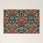Victorian Carnation in Moody Red and Green Welcome Mat Gallery Image 1
