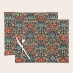 Victorian Carnation in Moody Red and Green Placemat Gallery Image 1