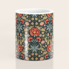 Victorian Carnation in Moody Red and Green Coffee Mug Gallery Image 4