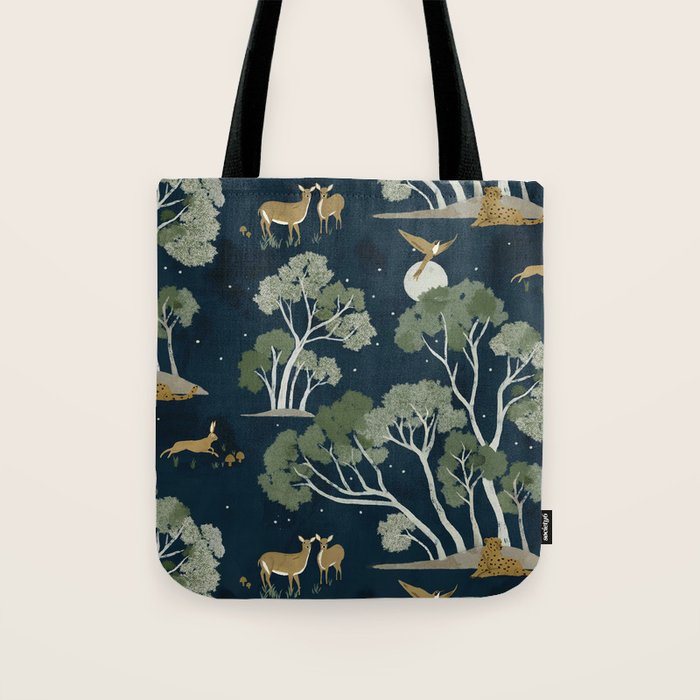 A Forest Awakens Full Moon Tote Bag Gallery Image 1