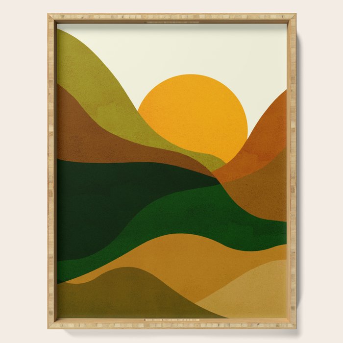 Abstraction_NEW_SUN_LANDSCAPE_SPRING_Minimalism_001B Serving Tray Gallery Image 1