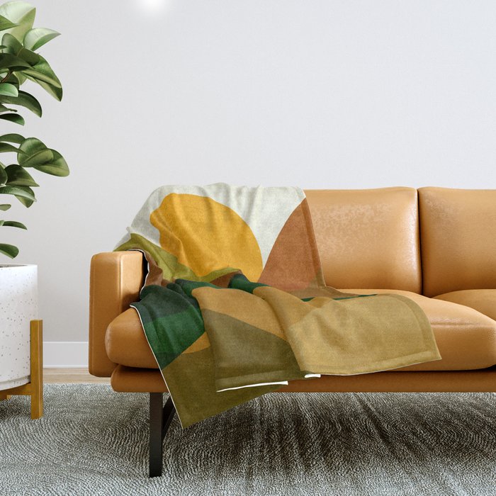 Abstraction_NEW_SUN_LANDSCAPE_SPRING_Minimalism_001B Throw Blanket Gallery Image 1