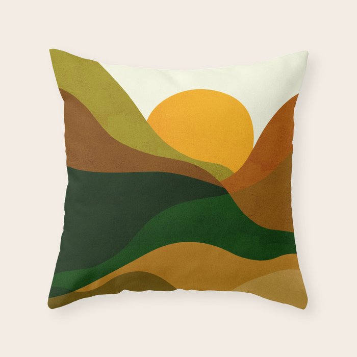 Abstraction_NEW_SUN_LANDSCAPE_SPRING_Minimalism_001B Throw Pillow Gallery Image 1