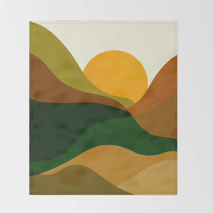 Abstraction_NEW_SUN_LANDSCAPE_SPRING_Minimalism_001B Throw Blanket Gallery Image 2