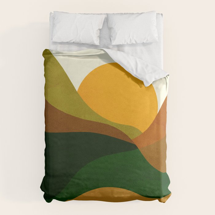 Abstraction_NEW_SUN_LANDSCAPE_SPRING_Minimalism_001B Duvet Cover Gallery Image 1