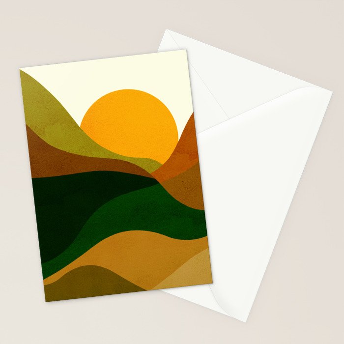 Abstraction_NEW_SUN_LANDSCAPE_SPRING_Minimalism_001B Stationery Card Gallery Image 2