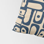 Mid Century Modern Piquet Abstract Multi Pattern in Mid Mod Navy Blue and Beige Pillow Sham Gallery Image 4