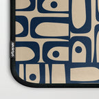 Mid Century Modern Piquet Abstract Multi Pattern in Mid Mod Navy Blue and Beige Laptop Sleeve Gallery Image 3