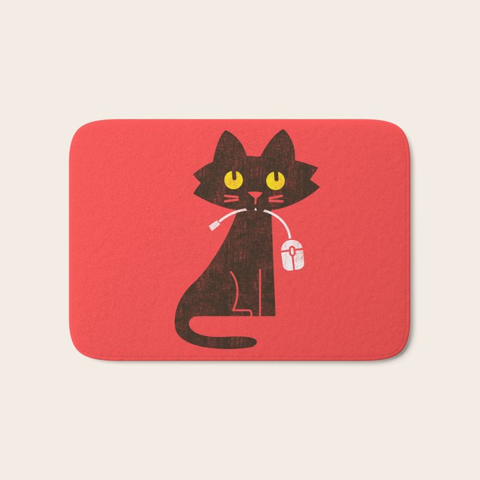 Fitz - Hungry hungry cat (and unfortunate mouse) Bath Mat Gallery Image 1