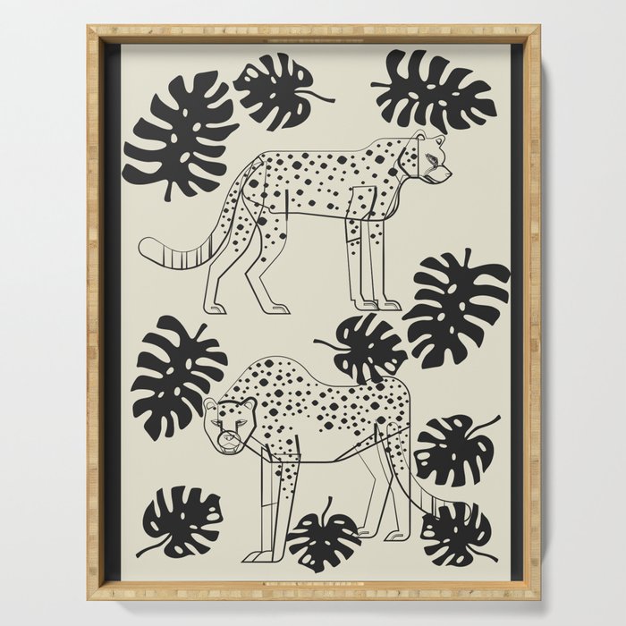 Cheetahs Monstera 4 Serving Tray Gallery Image 1