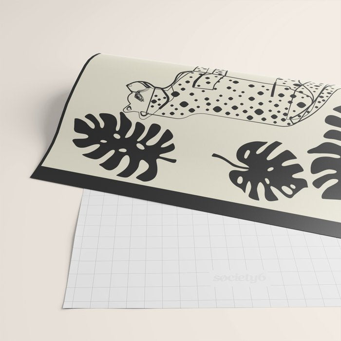 Cheetahs Monstera 4 Wrapping Paper Gallery Image 2