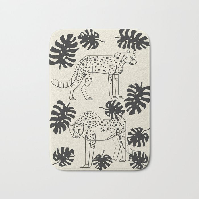 Cheetahs Monstera 4 Bath Mat Gallery Image 1