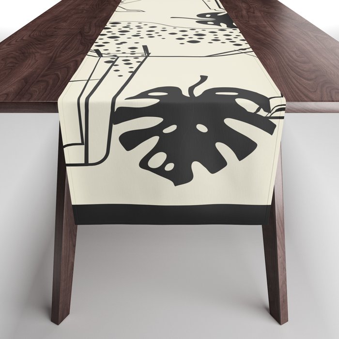 Cheetahs Monstera 4 Table Runner Gallery Image 1