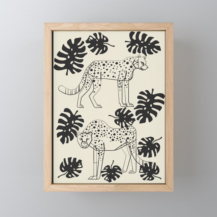 Cheetahs Monstera 4 Mini Art Print Gallery Image 1