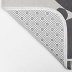 Black & White Minimalist Mid Century Paper collage Funky Black Ink Tribal Geometric by Ejaaz Haniff Bath Mat Gallery Image 2