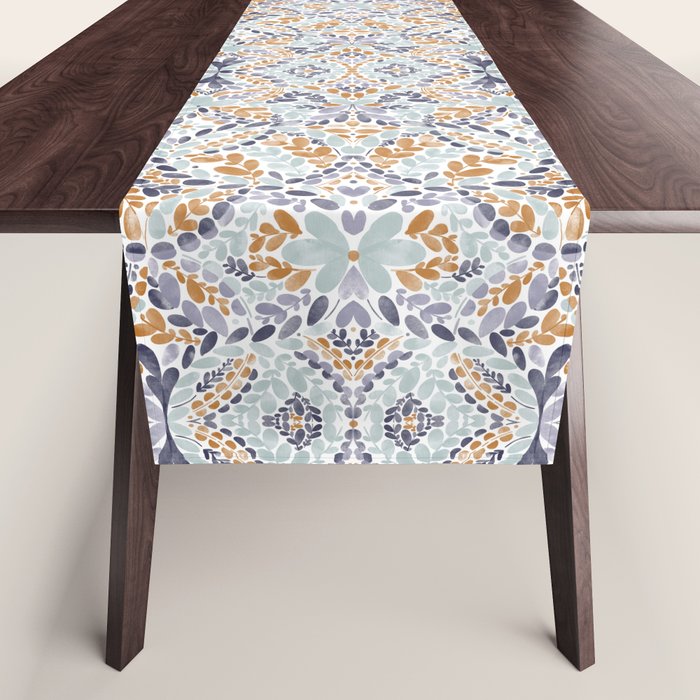 Artistic Floral Motif Medley Table Runner