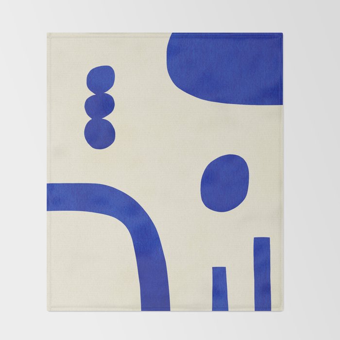 Composition n01-blue Throw Blanket Gallery Image 2