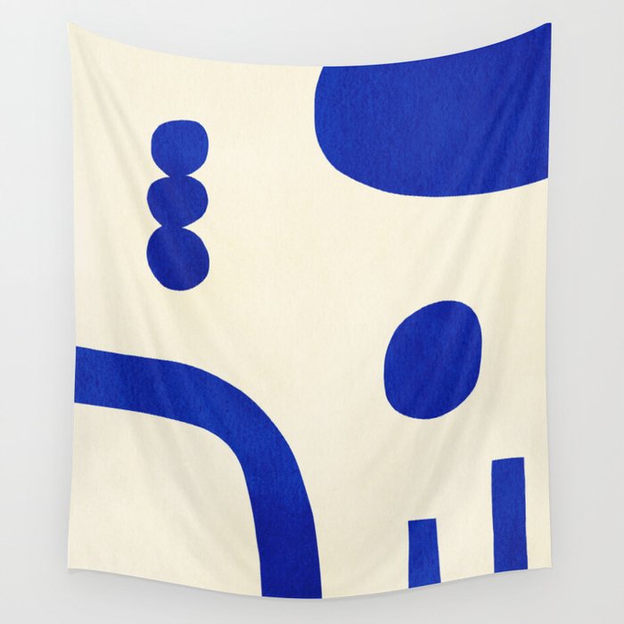 Composition n01-blue Wall Tapestry Gallery Image 4