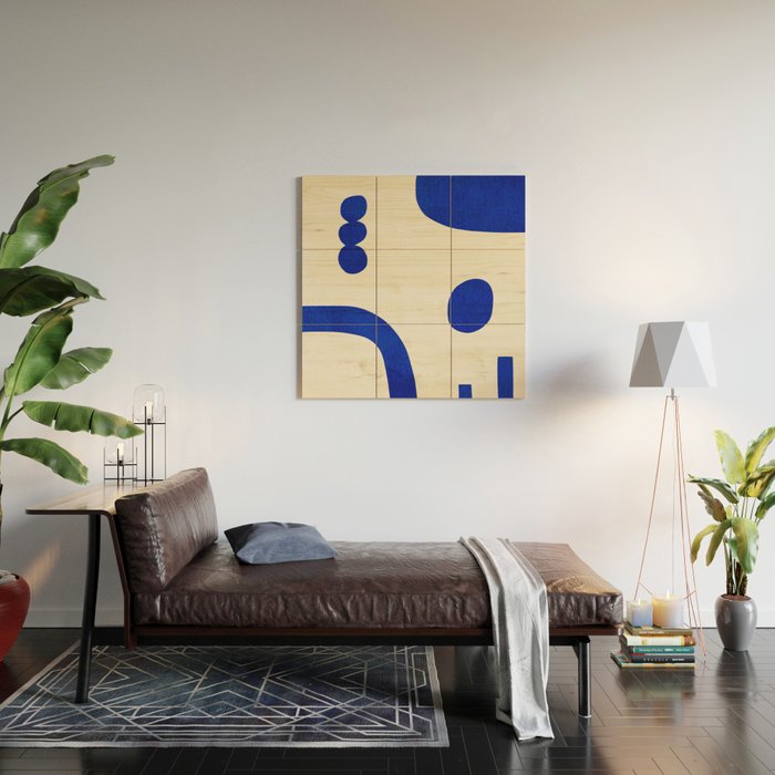 Composition n01-blue Wood Wall Art Gallery Image 2