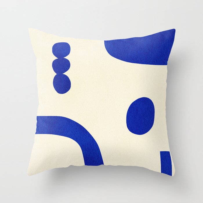Composition n01-blue Throw Pillow Gallery Image 6