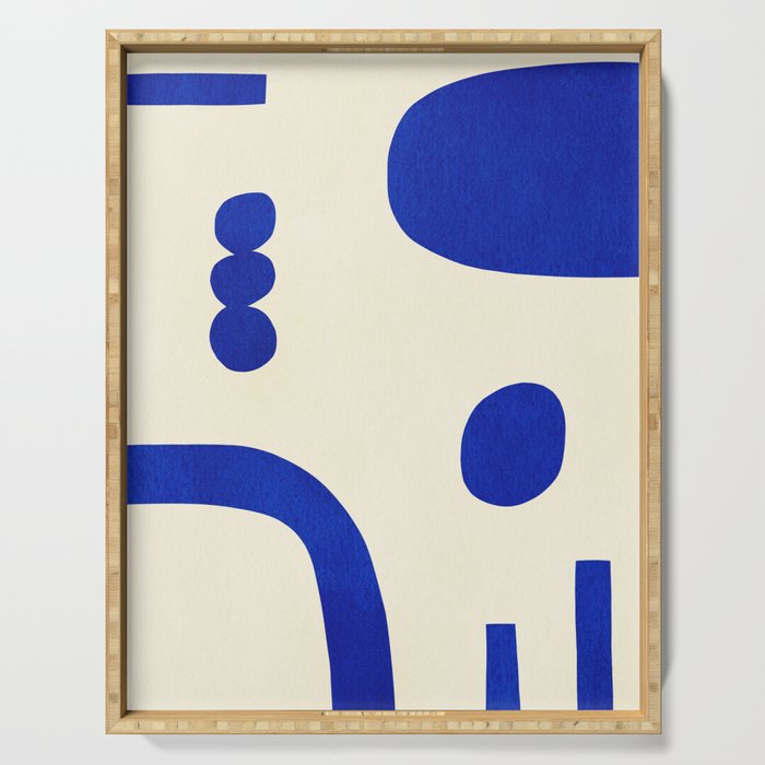 Composition n01-blue Serving Tray Gallery Image 1