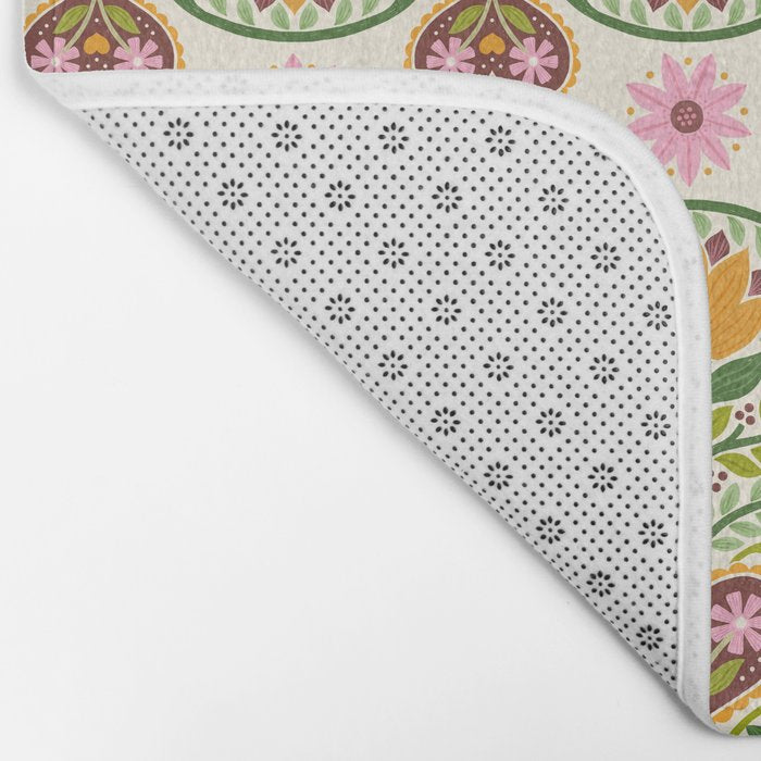 Let your Love Bloom Floral Folk Art Bath Mat Gallery Image 2