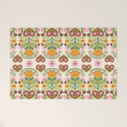 Let your Love Bloom Floral Folk Art Welcome Mat Gallery Image 1