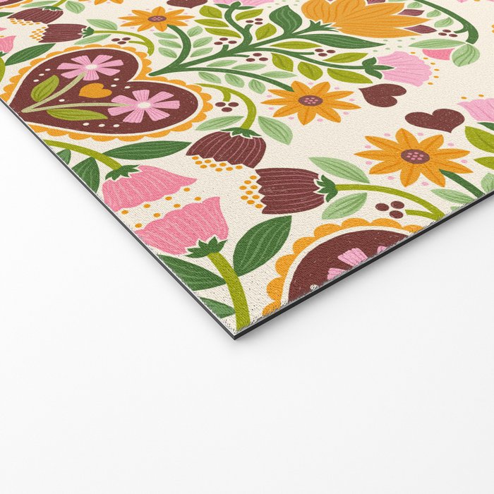 Let your Love Bloom Floral Folk Art Welcome Mat Gallery Image 2
