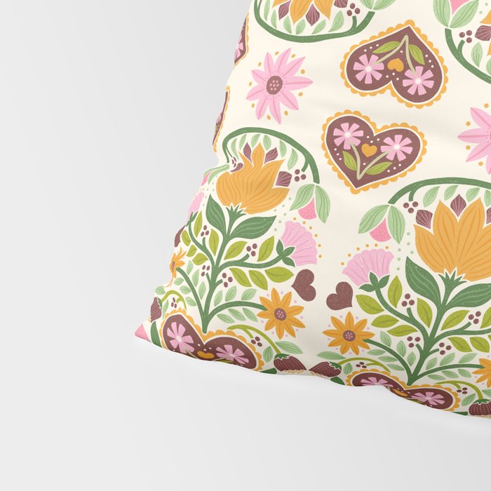Let your Love Bloom Floral Folk Art Pillow Sham Gallery Image 4