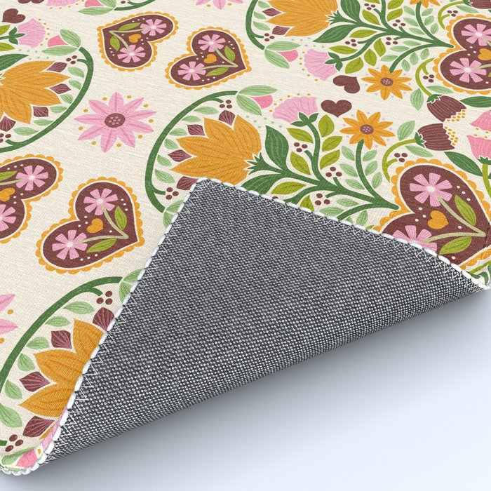 Let your Love Bloom Floral Folk Art Rug Gallery Image 4