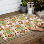 Let your Love Bloom Floral Folk Art Outdoor Rug Gallery Image 2