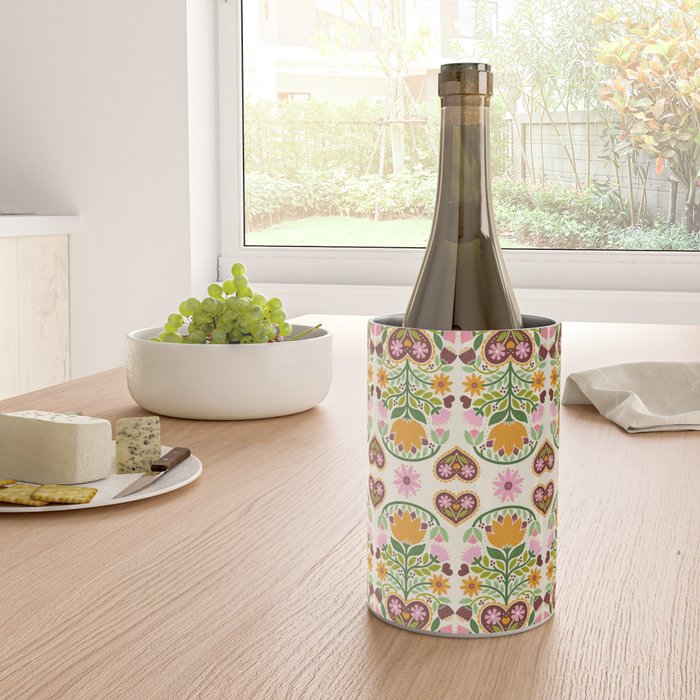 Let your Love Bloom Floral Folk Art Wine Chiller Gallery Image 4