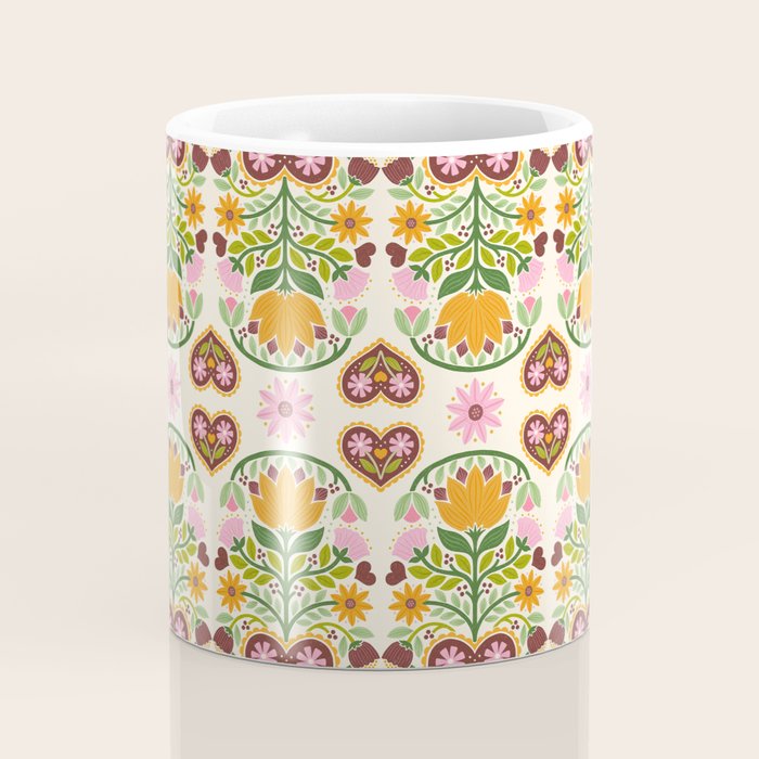 Let your Love Bloom Floral Folk Art Coffee Mug Gallery Image 4