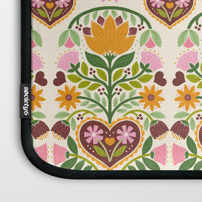 Let your Love Bloom Floral Folk Art Laptop Sleeve Gallery Image 3