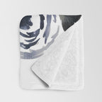 Navy and Yellow Loose Watercolor Floral Bouquet Throw Blanket Gallery Image 3