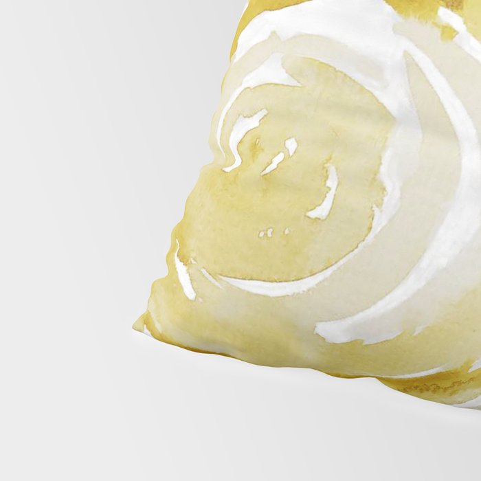 Navy and Yellow Loose Watercolor Floral Bouquet Pillow Sham Gallery Image 4
