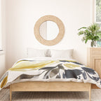 Navy and Yellow Loose Watercolor Floral Bouquet Duvet Cover Gallery Image 3