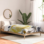 Navy and Yellow Loose Watercolor Floral Bouquet Comforter Gallery Image 2