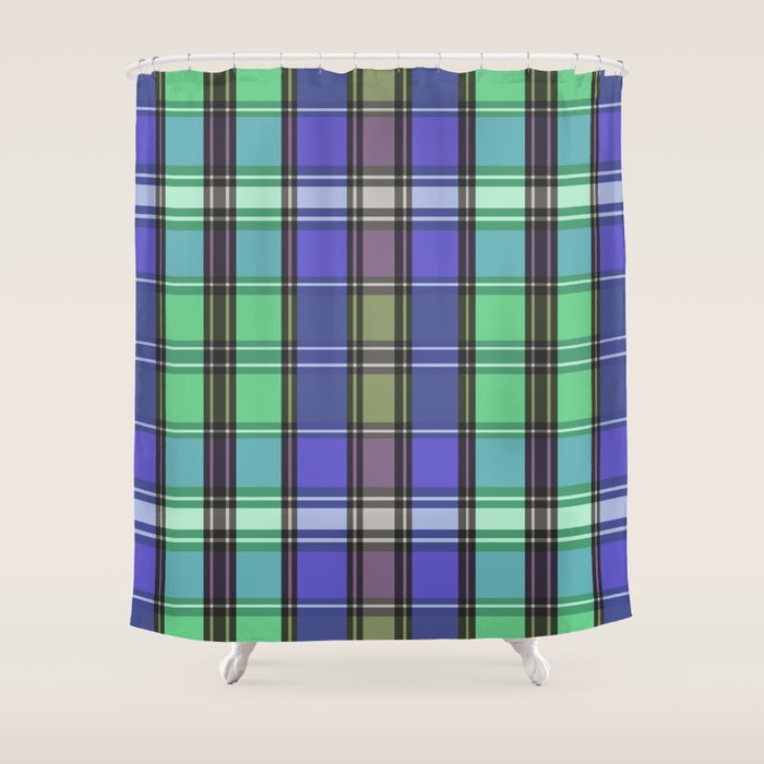 Fusion Colorful Toned Grids B Shower Curtain Gallery Image 1