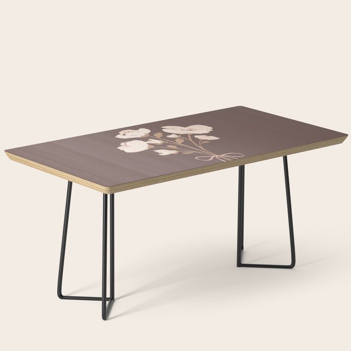 Delicate bouquet of flowers with bow - Peach and mocha copper Coffee Table Gallery Image 1