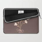 Delicate bouquet of flowers with bow - Peach and mocha copper Laptop Sleeve Gallery Image 2