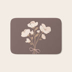 Delicate bouquet of flowers with bow - Peach and mocha copper Bath Mat Gallery Image 1