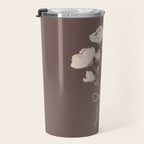 Delicate bouquet of flowers with bow - Peach and mocha copper Travel Mug Gallery Image 3