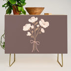 Delicate bouquet of flowers with bow - Peach and mocha copper Credenza Gallery Image 1