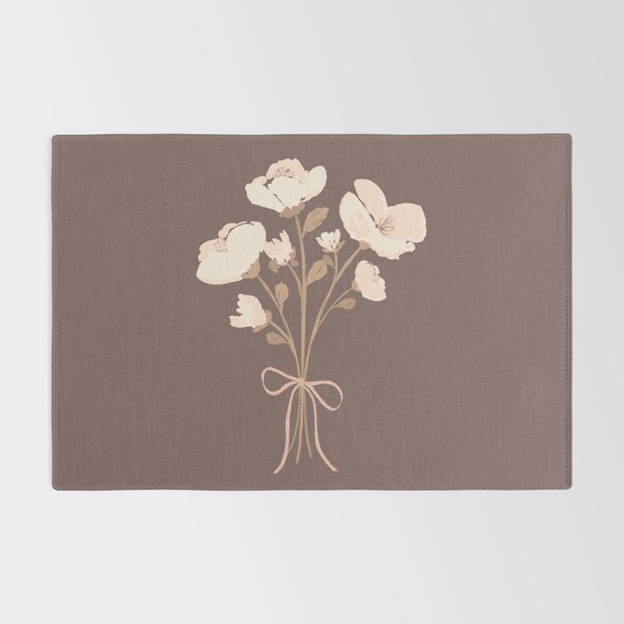 Delicate bouquet of flowers with bow - Peach and mocha copper Rug Gallery Image 2