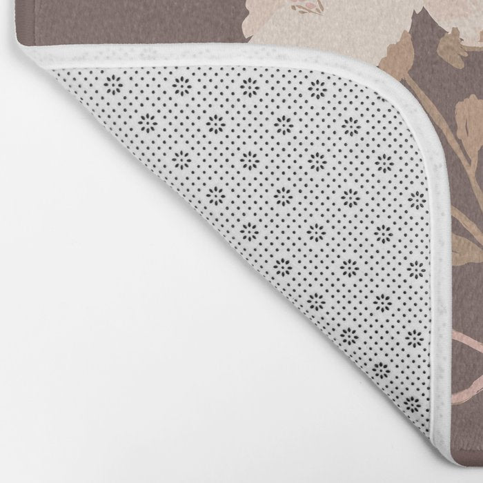 Delicate bouquet of flowers with bow - Peach and mocha copper Bath Mat Gallery Image 2